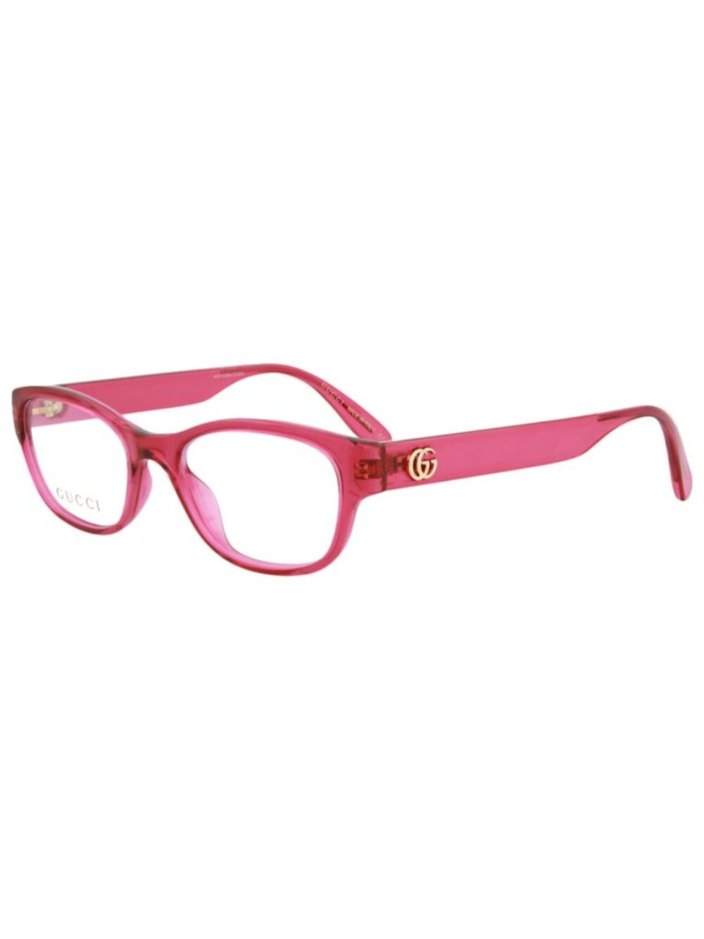 New Gucci Women's Eyeglasses Square Rectangle Injection Frame Pink Pink